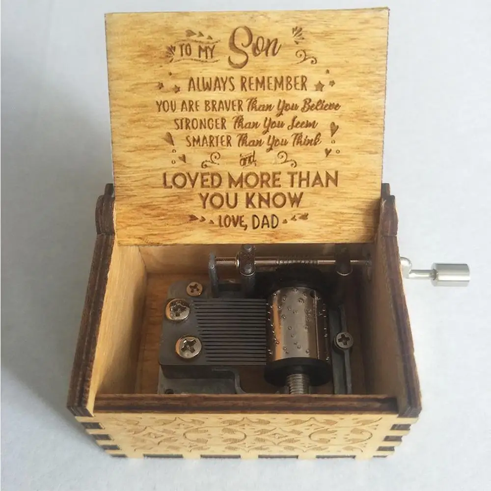 Антикварная резная деревянная музыкальная шкатулка мое солнце любовь папа