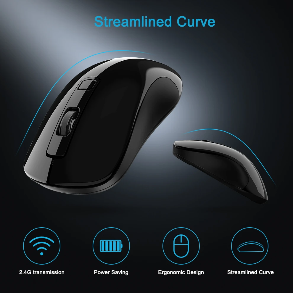 SeenDa Бесшумная беспроводная мышь 2 4 ГГц для ноутбука портативная дорожная мини