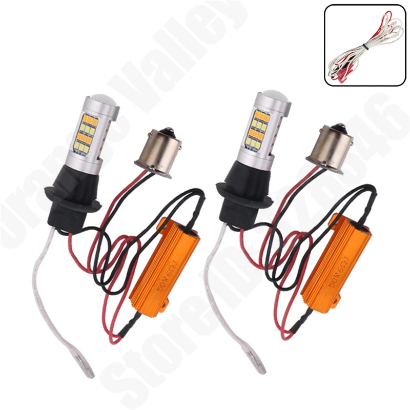 2 шт. 7440 ba15s BAU15S 1156 p21w T20 W21W WY21W Canbus светильник поворотник двойной режим DRL