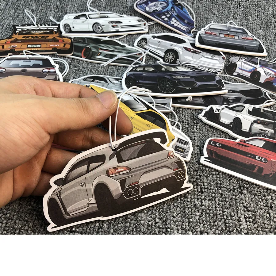Newest 1pcs Auto Paper Hanging Car Air Freshener JDM Racing Style Rear View Mirrow Pendent Solid | Автомобили и мотоциклы