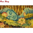 Картина из алмазов с откидывающейся спинкой Будды лотоса, религиозная фигурка 5D, сделай сам, полностью квадратная, круглая, вышивка стразы, мозаика, вышивка крестиком, подарок