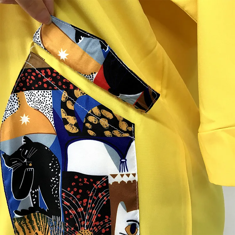

Summer Shirt Dress African Clothing Fashion Dashiki Women Lapel 3/4 Sleeve Printing Stitching Pocket Loose Shirt Dress 2021 New