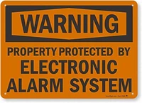 tin sign new aluminum metal warning protected by electronic alarm system sign retro