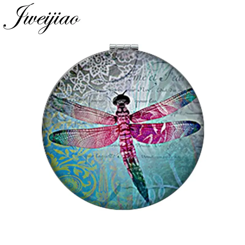 Youhaken Dragonfly художественное круглое зеркало для макияжа из искусственной кожи