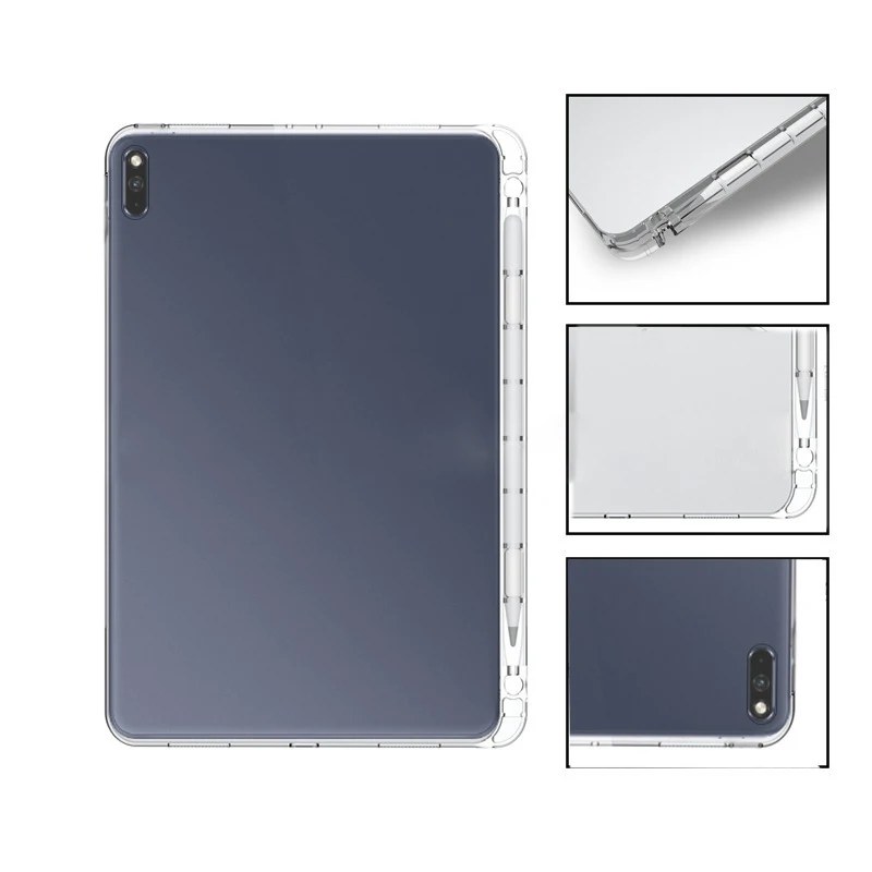 Для Huawei MatePad 10 4 '� BAH3-W09/AL00 прозрачный силиконовый чехол с карандашом