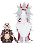 Длинный волнистый костюм для косплея аратаки Итто из термостойких синтетических волос Game Genshin Impact, карнавал на Хэллоуин + шапочка для парика