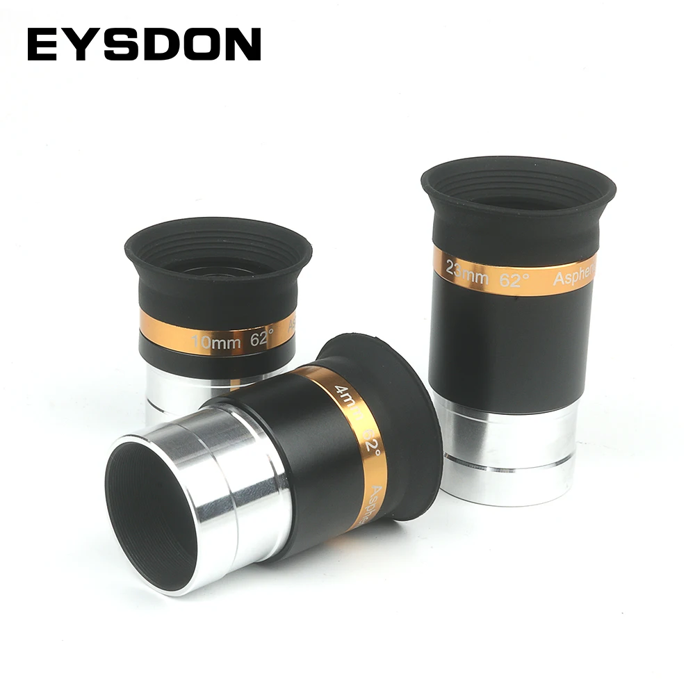 EYSDON 62 Degree Telescope Eyepiece Kits (4mm 10mm 23mm) Focal Length 1.25 Inch Lens Ocular for Astronomical Telescope