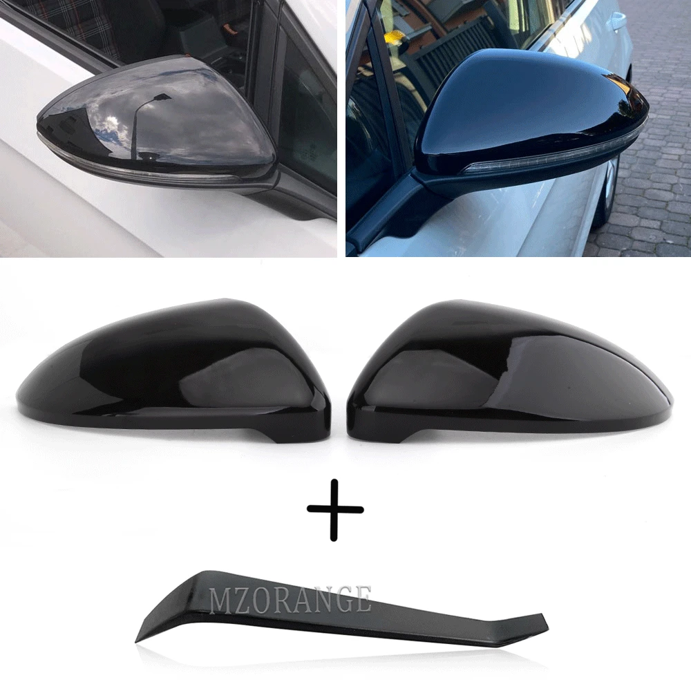 

for VW for Golf 7 MK7 7.5 for GTI Door Wing Side Mirror Housing Covers Carbon Fiber/Black Rear View Rearview Mirror Cover Cap