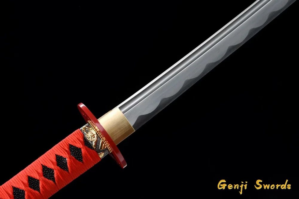 Handmade Full Tang Japanese Red Kill Bill Katana 1045 Carbon Steel Samurai Sword Sharpened Edge