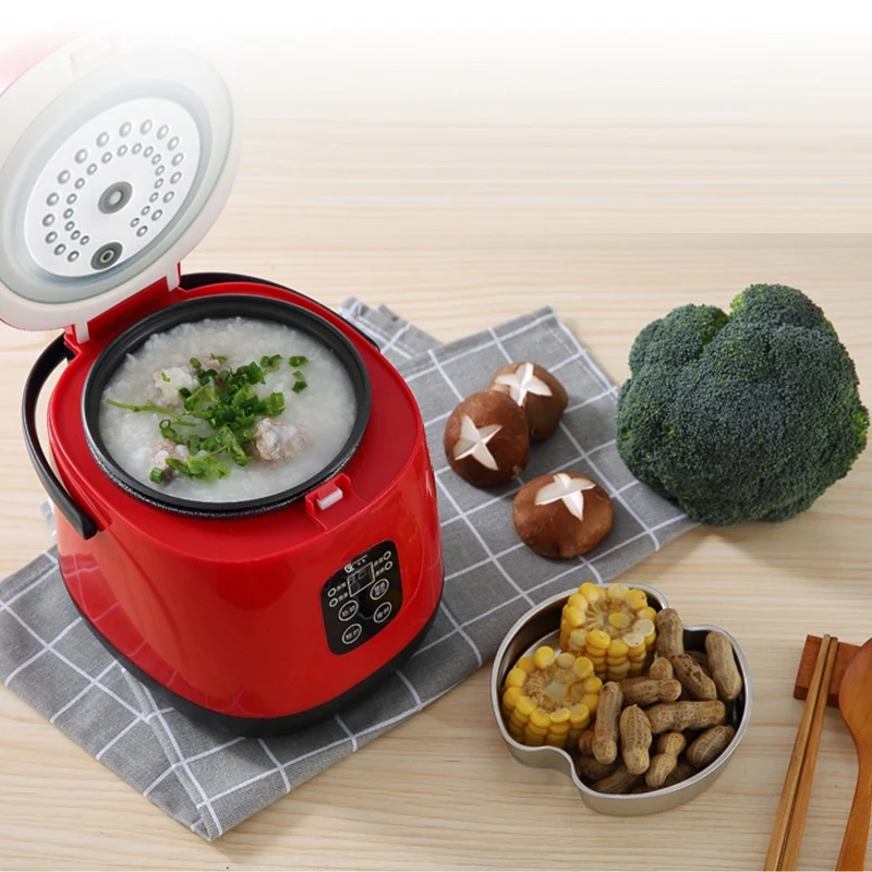 

Electric Rice Cooker 1.2L Smart Timing Appointment Food Heating Cooking Steamer Porridge Soup Stew Pot Heater Cake Yogurt Maker