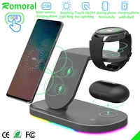 Wireless Charger Station For Samsung S21 S20 S10 Galaxy Watch Classic Wireless Charging For iPhone Airpods Pro
