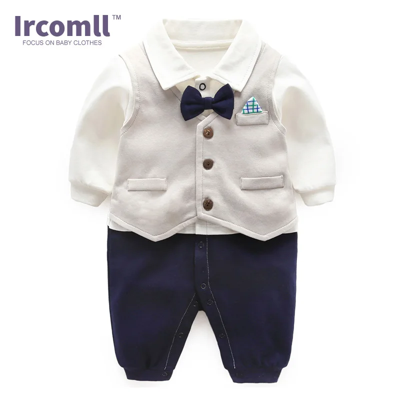 Ircomll/ г.; Модная одежда для маленьких мальчиков; хлопковые комбинезоны с галстуком-бабочкой для маленьких джентльменов; комбинезон для новорожденных; Bebe; Верхняя одежда для маленьких мальчиков