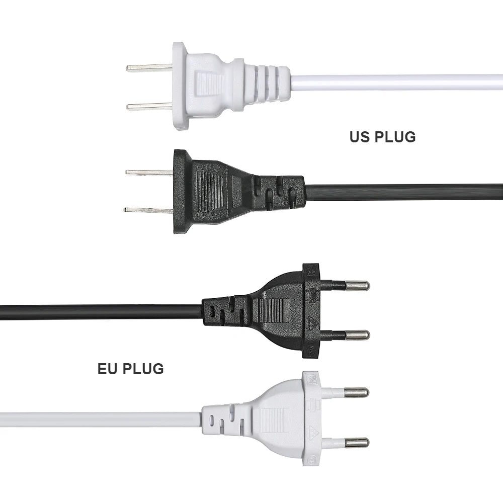 1.8M black and white EU US plug switch cable controller desk lamp power line AC110V 220V images - 6