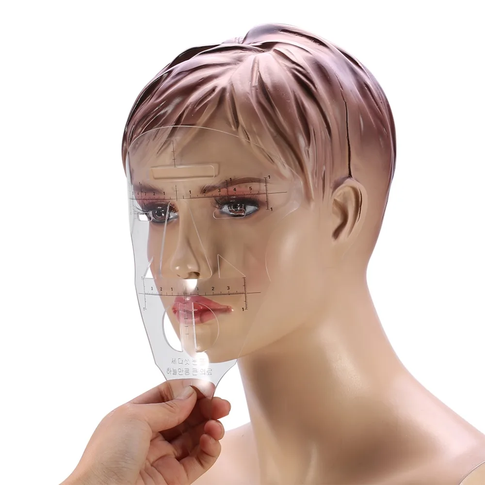 

3D Face Eyebrow Ruler Practice Mask Semi-permanent Tattoo Stencil Measure Tool For Beginner Tattoo Eyebrow Lip Makeup Template