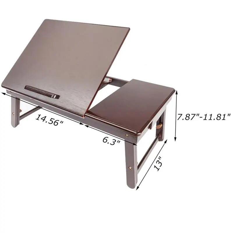 

Adjustable Bamboo Rack Shelf Dormitory Bed Laptop Desk Portable Folding Book Reading Tray Table
