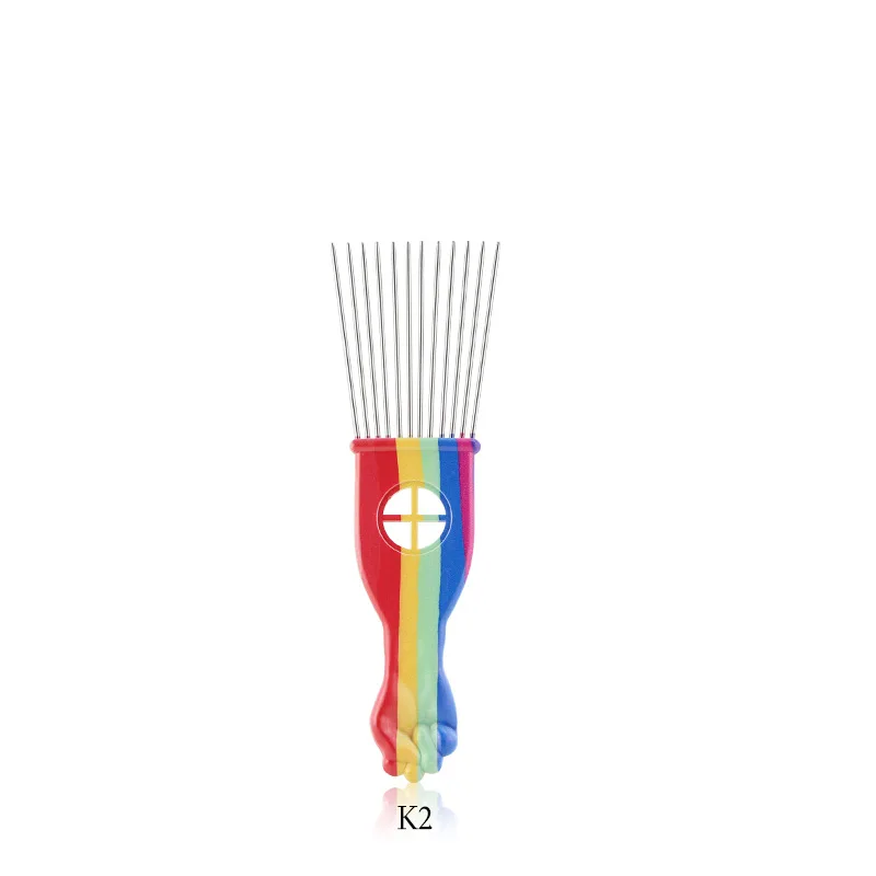 

Steel Needle Hair Picking Comb African Fist Comb Barbershop Afro Metal Perm Pick Black Fist Teeth Wig Braid Comb