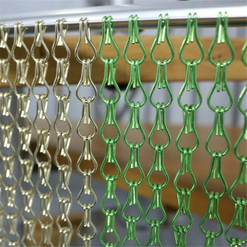 Анодированная обработка поверхности двойные крючки алюминиевая цепь занавеска |