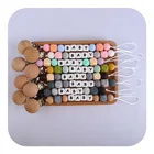 Силиконовая цепочка для соски-пустышки с буквами Соска с бусами, зажимы для пустышки