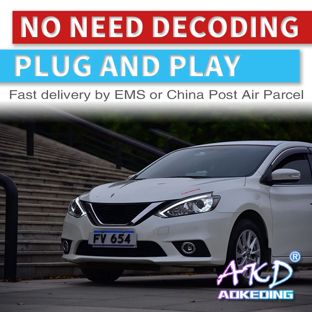 AKD тюнинг автомобильных фар для Nissan Sentra Sylphy 2016-2018 светодиодные фары DRL ходовые