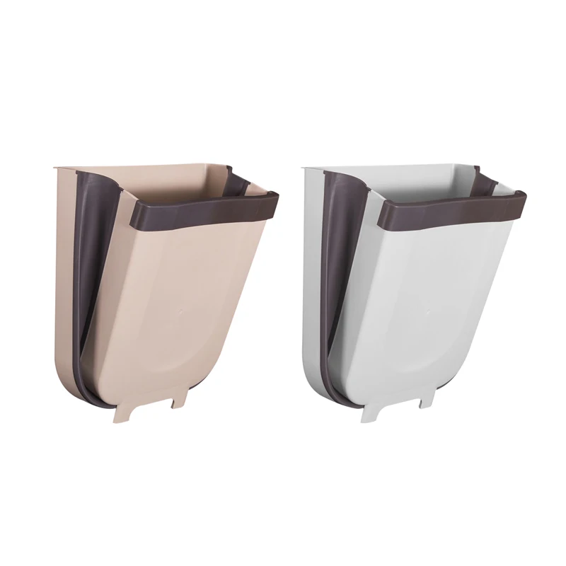 

8L Car Large Capacity Waste Bin Dorm Drawer Collapsible Kitchen Cabinet Door Bathroom Hanging Trash Can Small Bedroom Garbage