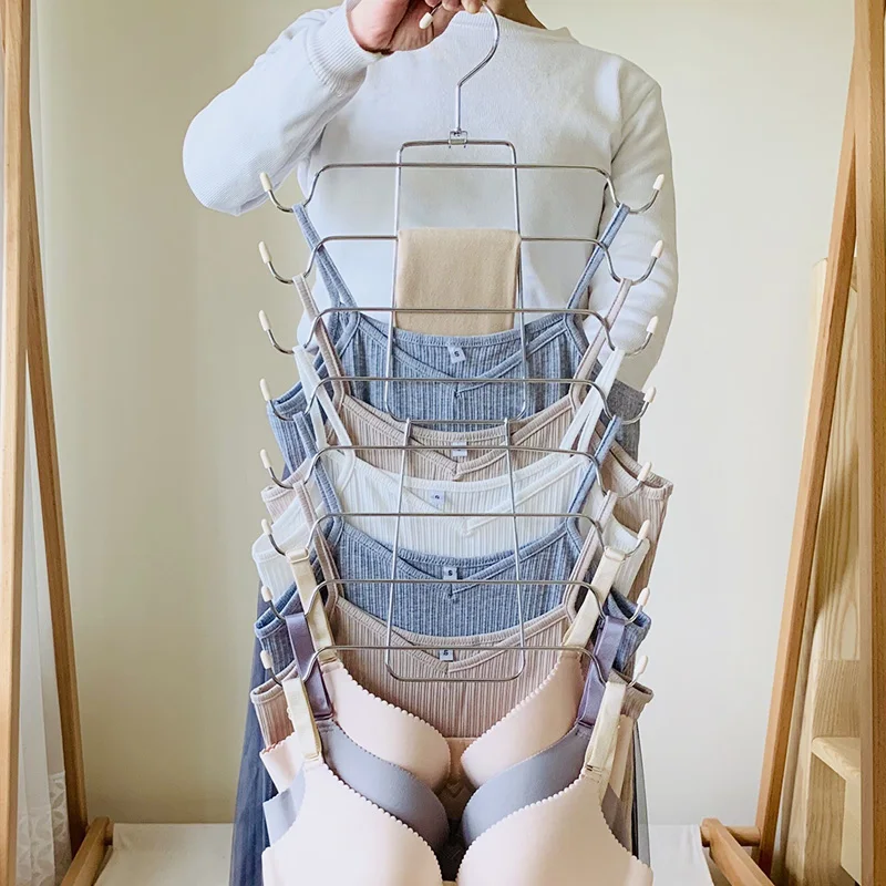 

Multi-layer non-slip skirt pants rack seamless skirt hook hanger hook space-saving storage hangers for clothes 2pc