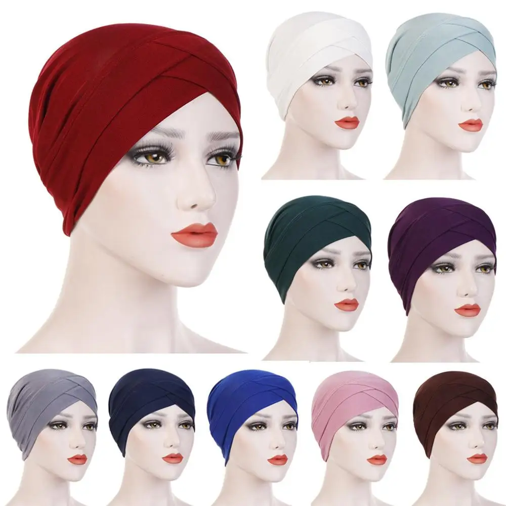 

Women Solid India Hat Muslim Ruffle Cancer Chemo Beanie Turban Wrap Scarf Cap Turban Hat Chemo Hat Wrap Cap
