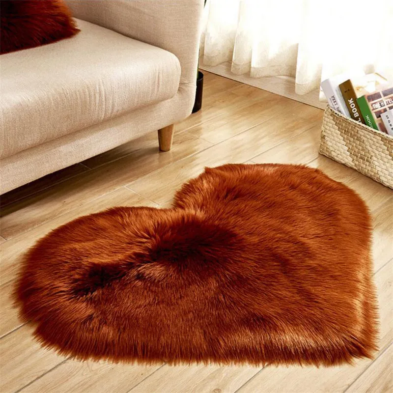 Длинные Плюшевые коврики в форме сердца для гостиной три размера напольные