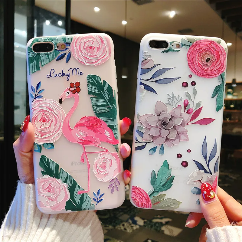 

Flamingo bird color pink animal Phone Case For iPhone 11 12 Mini Pro 7 8 Plus XS MAX X XR LED Flash Call Cute Light Phone Case