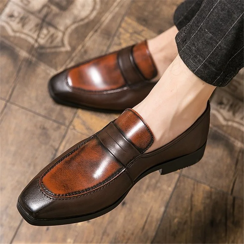 Туфли мужские демисезонные в ретро-стиле кожаные официальные туфли броги модная