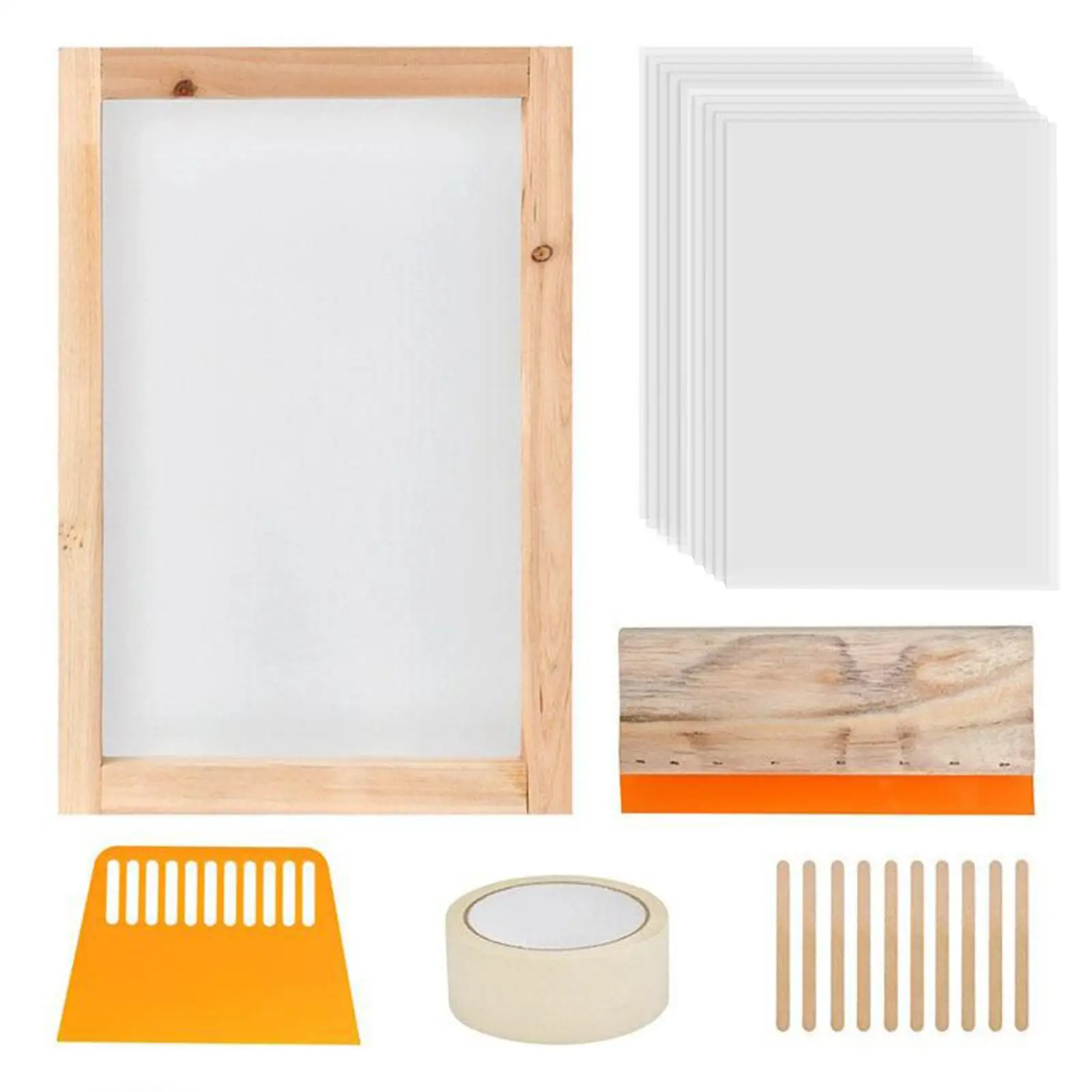 

24Pcs Screen Printing Starter Kit Wood Silk Screen Printing Frame DIY T-Shirts