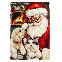 tapestry latch hook kits with printed canvas latch hook rug kits for adults crochet carpet christmas decoration santa claus