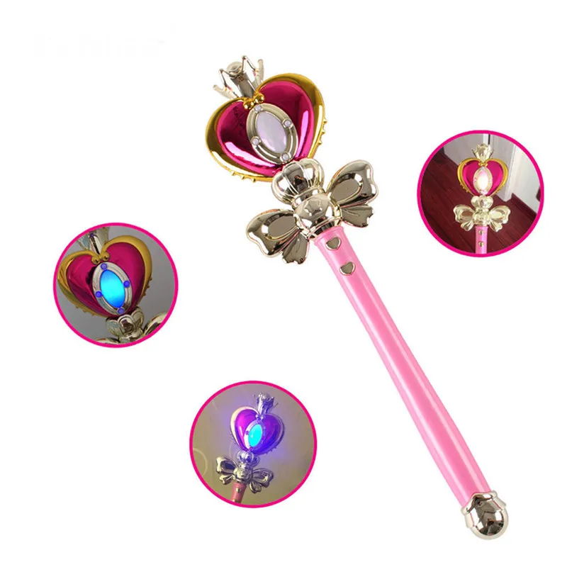 Anime Cosplay Wonder Girl Soldier 20th Wand Henshin Rod Glow Stick Spiral Heart Moon Rod Musical Magic Wand Cosplay Props