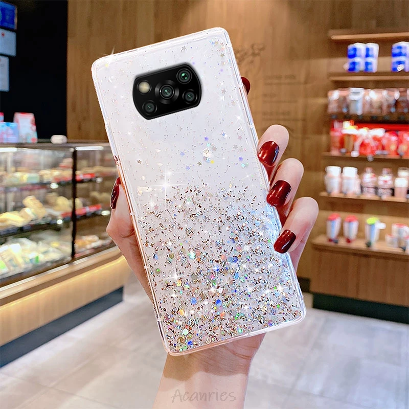 bling diamond star glitter phone case for on xiaomi mi poco f3 x3 nfc pro po co m3 x2 f2 m2 pro soft tpu back cover fundas capa free global shipping