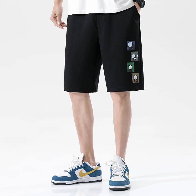 

New Hip Hop Print Shorts Men Brand Casual Unisex Black Grey Wide shorts Summer Male Sports Shorts Jogger Workout Sweatpants