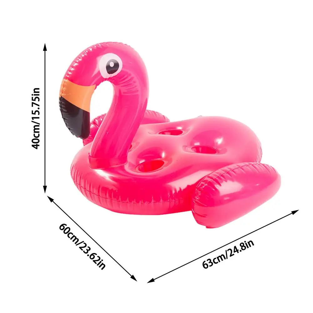 

Inflatable Flamingo Floating Drink Cup Holder Four-hole Water Cup Holder Summer Pool Party Floating Tray Children's Pool Toys