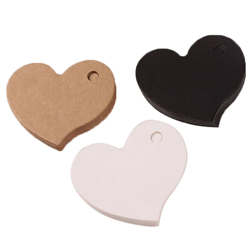 

Bookmark 50pcs/set Blank Heart Shape Craft Paper Hang Tag Wedding Party Label Price Gift Cards Decoration School Stationery
