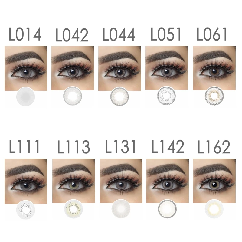 Цветные контактные линзы FreshGo серого цвета ed 14 2 мм цветные для глаз | Красота и