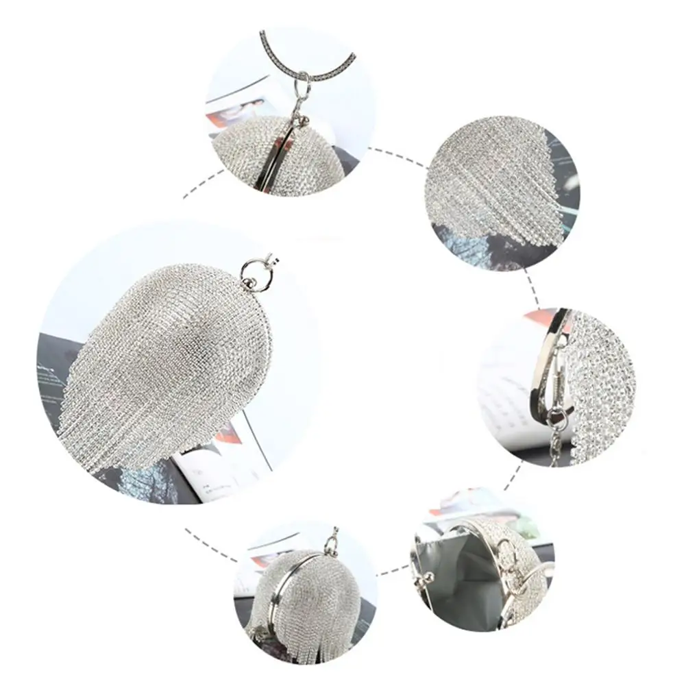 Винтажная Женская вечерняя сумка с металлической цепочкой мини круглые Бальные