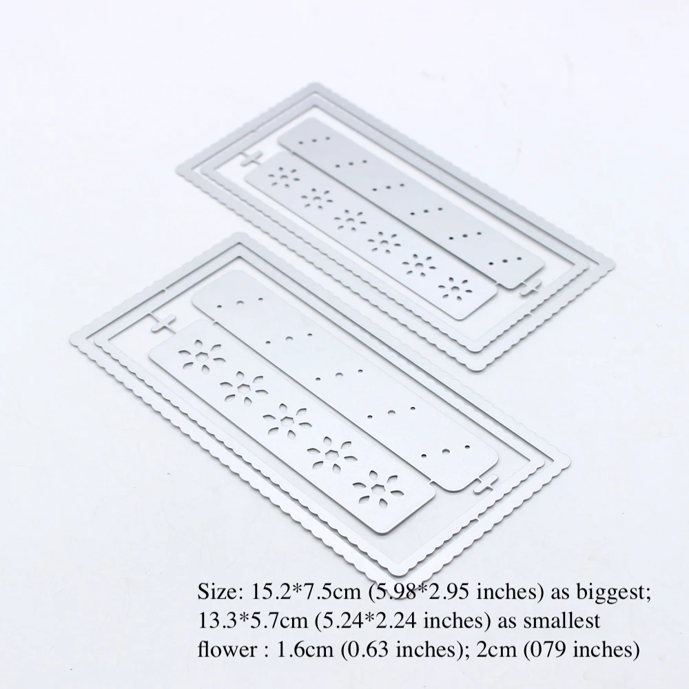 

ZFPARTY Mini Slimline Scalloped Frame Metal Cutting Dies Stencils for DIY Scrapbooking Decorative Embossing DIY Paper Cards