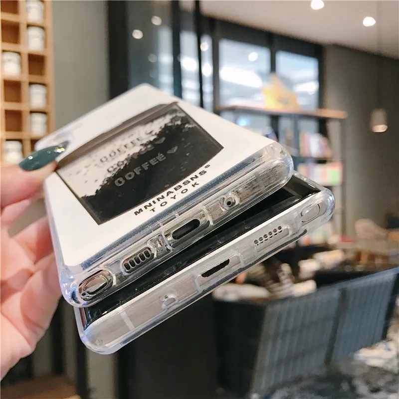 Стильный чехол с кофейной чашкой и жидким песком для Samsung Note 20 10 Lite 8 9 S7 S8 S9 S10 S20 + A51