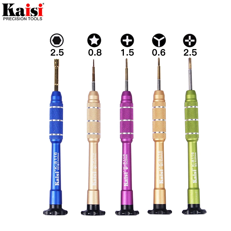 

Kaisi 5pcs Precision Metal Screwdriver Set for iPhone 11 pro Xs max x xr 8 7 6s 6 Disassemble Teardown Opening Repair Tools Kit
