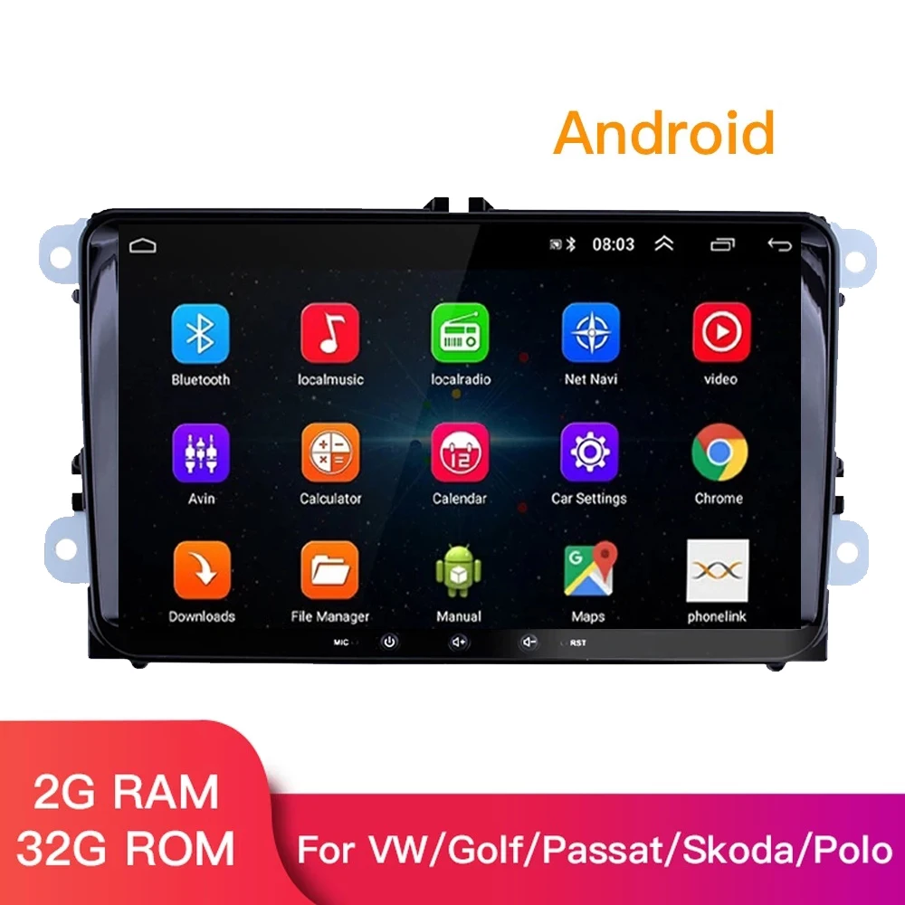 

2din RAM 2GB ROM 32GB Android 10.0 GPS 9" Car Multimedia Player For Skoda/Seat/Volkswagen/VW/Passat b7/POLO/GOLF 5 6