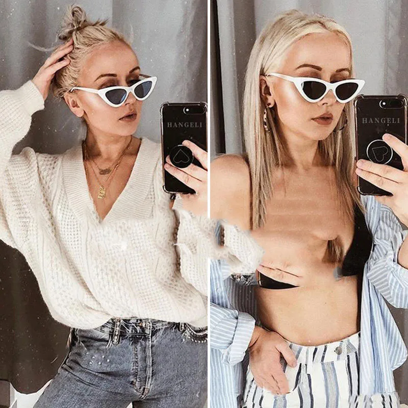 Women Cat Eye Sunglasses Small Size Brand Designer Fashion Retro Ladies Sun Glasses Female Black Purple Red UV400 | Автомобили и