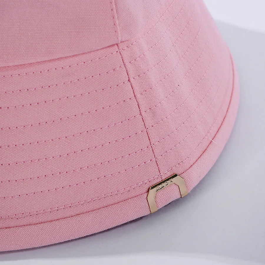 

Summer new ladies metal standard solid color fisherman hat Casual Foldable Women's Basin Hat