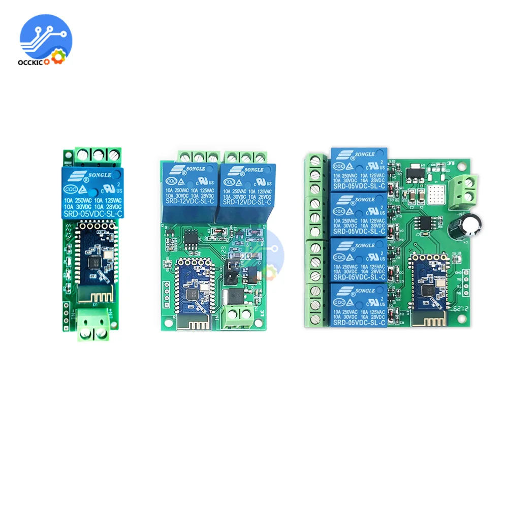

5V/12V 1/2/4 Channel For Bluetooth Relay Smart Home Mobile APP Remote Switch Single/Dual/Four Channel Relay Modules