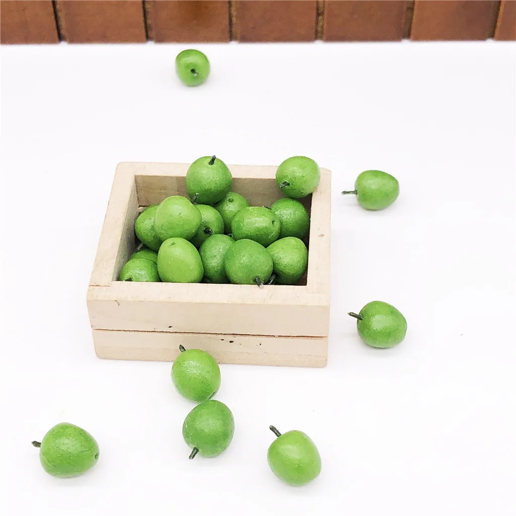 Детская новая кухонная игрушка 10 шт. 1:12 Кукольный домик Миниатюрный Фруктовый Зеленый яблоко кухонная обеденная модель игрушка Обучающие подарки