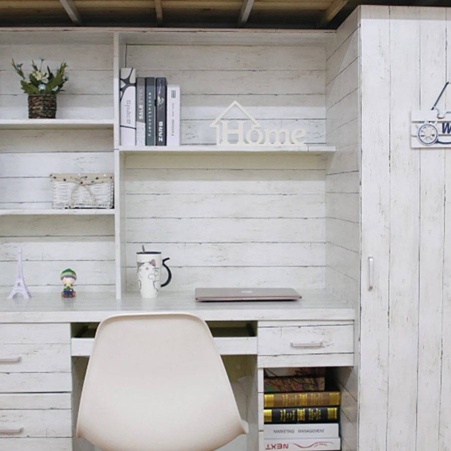 

PVC Self Adhesive Waterproof vinyl wall stickers Wood Grain Wallpaper Dormitory Bedroom Wallpaper Wardrobe Table Door Sticker