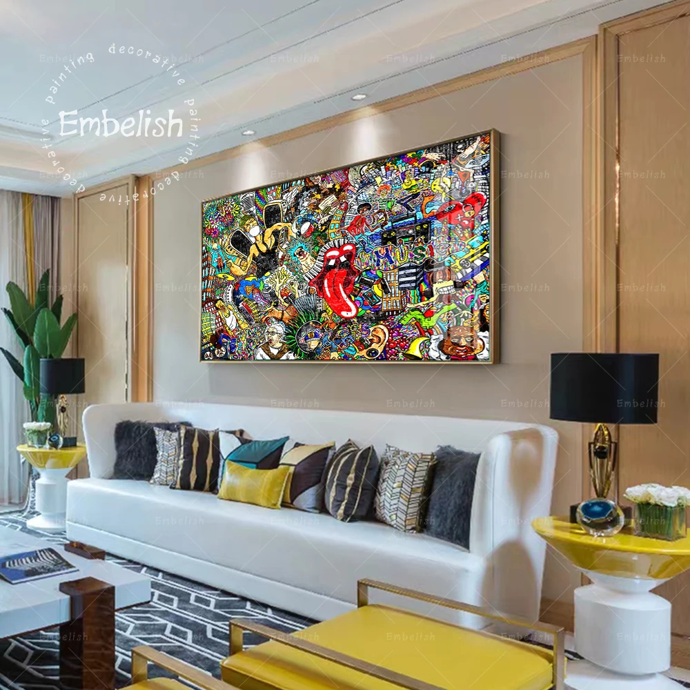 1 шт. коллаж на большой кирпичной стене Современный домашний декор граффити