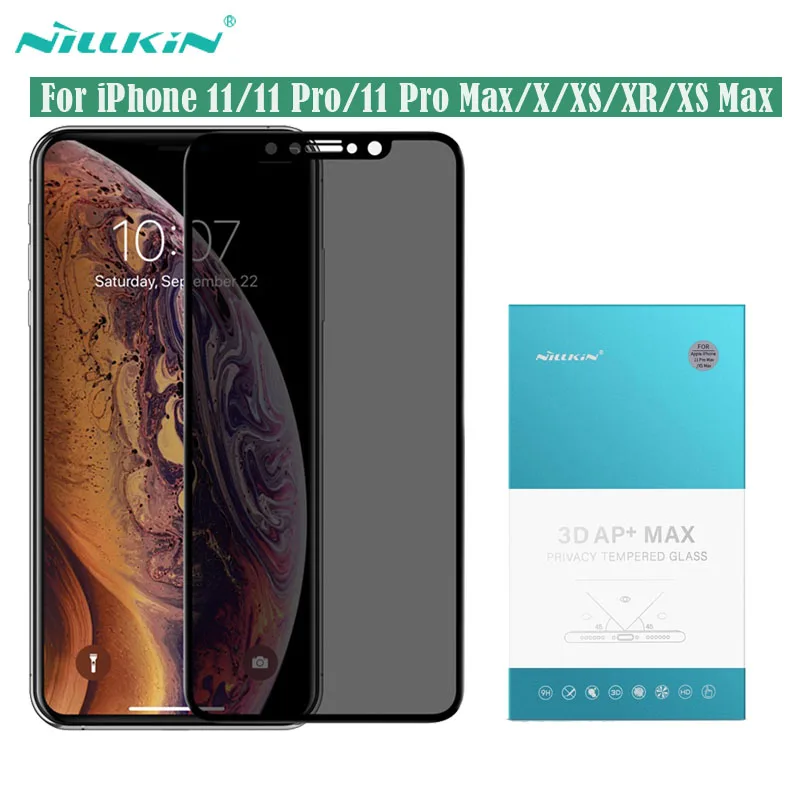 Для iPhone 11 Pro Max XR X XS закаленное стекло на айфон Nillkin 3D AP + защита экрана от