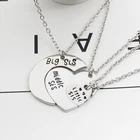 3 шт.компл. большое среднее маленькое ожерелье сестер для женщин девушек сердце пазл Длинная цепочка Кулон Ожерелья Bff Ювелирные изделия Подарки 2021